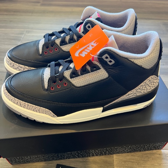 NIB Nike Air Jordan 3 Black Cement Retro OG Sneakers Shoes DN3707-010 Sz 9.5 main image 4